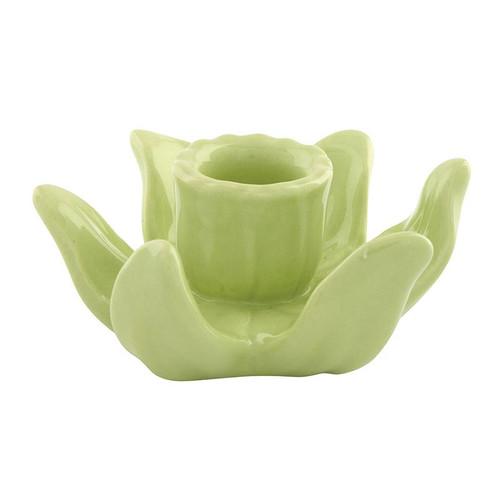 Green Blossom Taper Candleholder