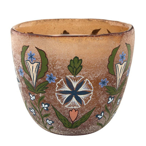 Orange Floral Candle