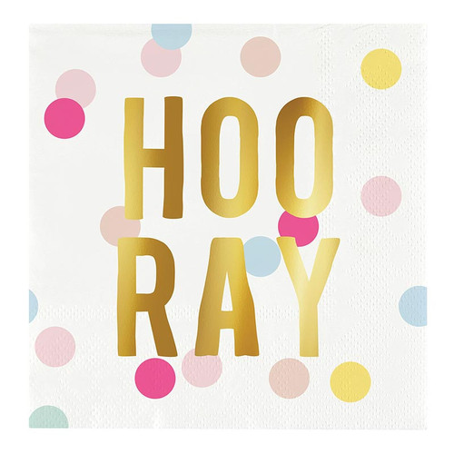 Foil Beverage Napkins - Hooray - 20ct