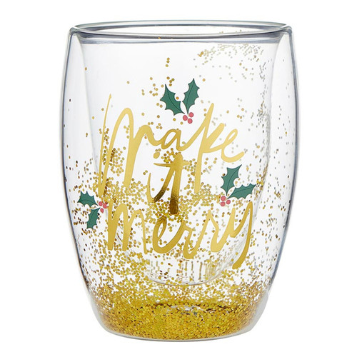 Double-Wall Stemless Wineglass - Make It Merry