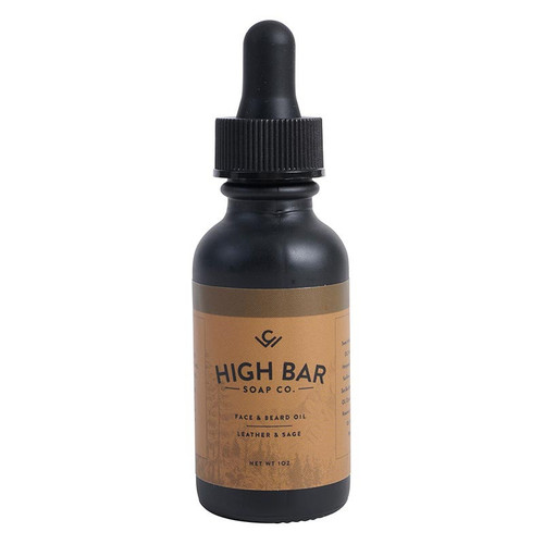 High Bar Soap Co. Face + Beard Oil - Leather & Sage
