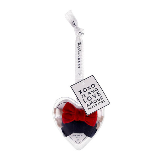Heart Ornament + Headband Set - Black/Red