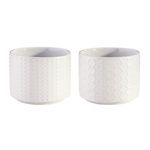 Face to Face Ceramic Bowls - Dots & Honeycomb - Set of 2