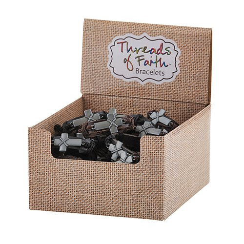 Threads of Faith Bold Cross Bracelet 2 Assorted 24pcs