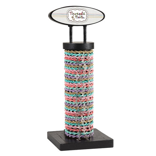 Filled Display - Woven Cross Charm Bracelets - 72 pcs