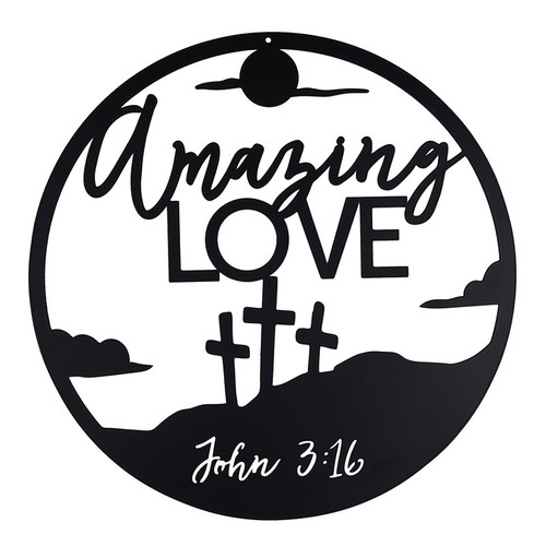 Amazing Love Silhouette Metal Wall Sign