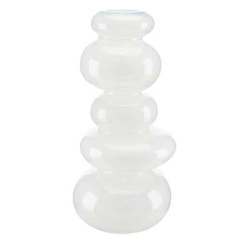 Organic Glass Vase - White Frost
