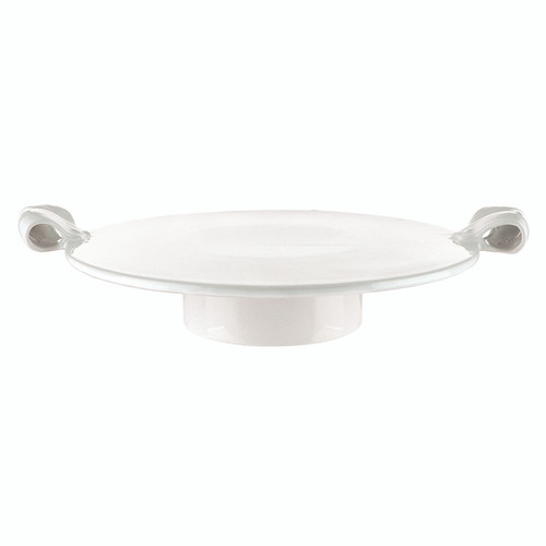 Ceramic Ribbon Handle Pedestal - White