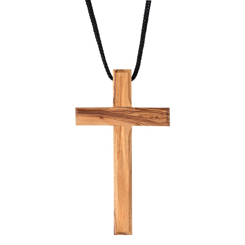 Olive Wood Cross Pendant - 4/pk