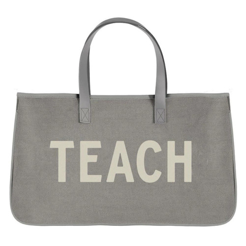 Grey Canvas Tote - Teach