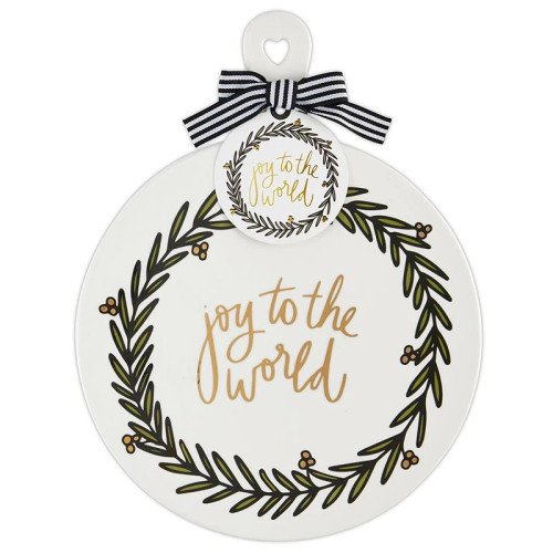 Ceramic Cheese + Dessert Tray - Joy To The World