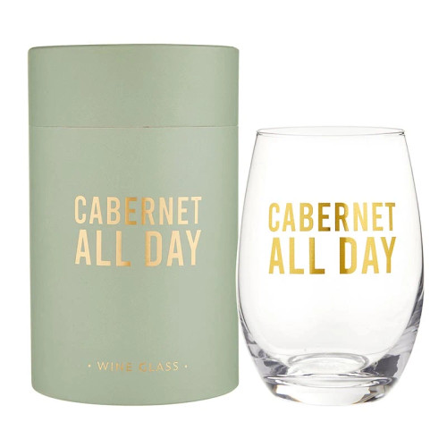 Stemless Wine Glass - Cabernet All Day