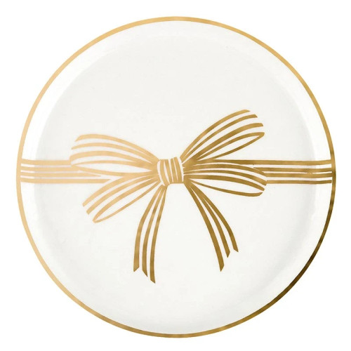 Gold Bow Appetizer Plates - Set of 4