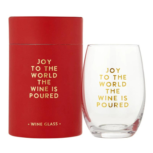 Stemless Wine Glass - Wine Is Poured