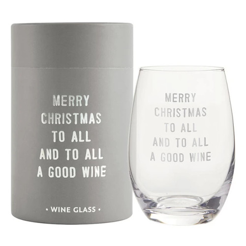 Stemless Wine Glass - Merry Christmas To All