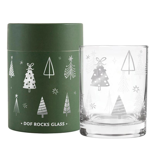 DOF Rocks Glass - Silver Trees