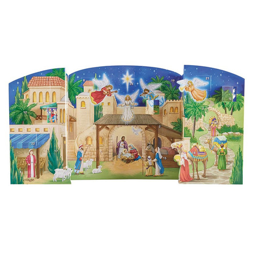 Little Town of Bethlehem Standing Advent Calendar - 12/pk