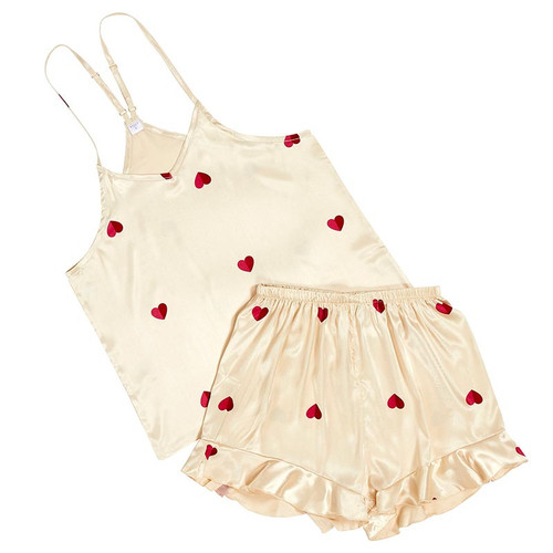 Cami + Ruffled Shorts - Hearts