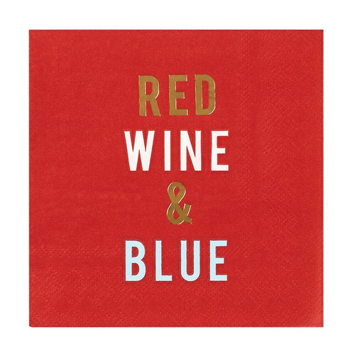 Beverage Napkin - Red, Wine, & Blue