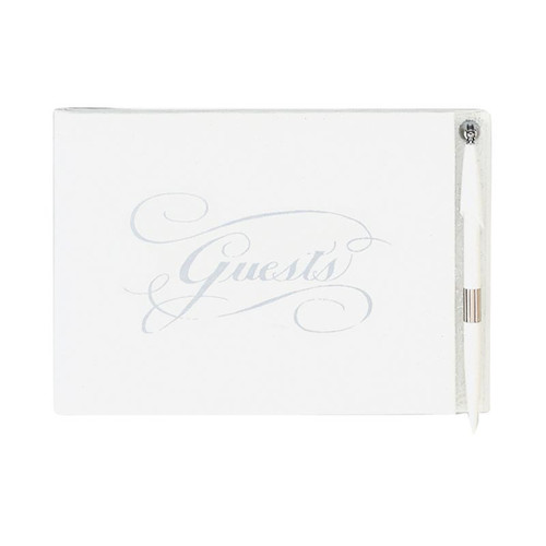 Silver Guest Book With Pen