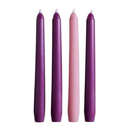 6" Advent Taper Candle Set