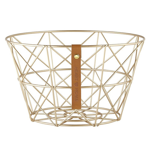 Gratitude Gold Circle Wire Basket