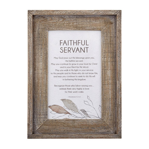 Faithful Servant Pastor Appreciation Framed Wall Art