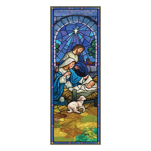 Stained Glass Nativity X-Stand Banner