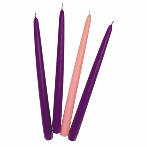 10" Advent Taper Candle Set - Purple/Pink