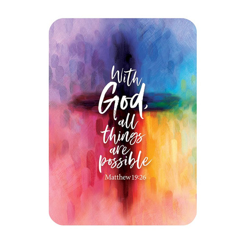 With God All Things are Possible Wood Magnet - 12/pk