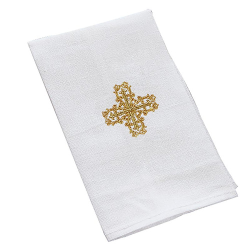 Fleur de Lis Cross Baptismal Napkin - 4/pk