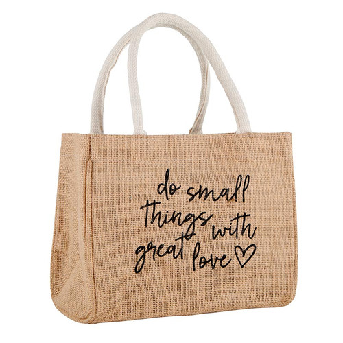 Do Small Things with Great Love Small Jute Tote Bag - 2/pk