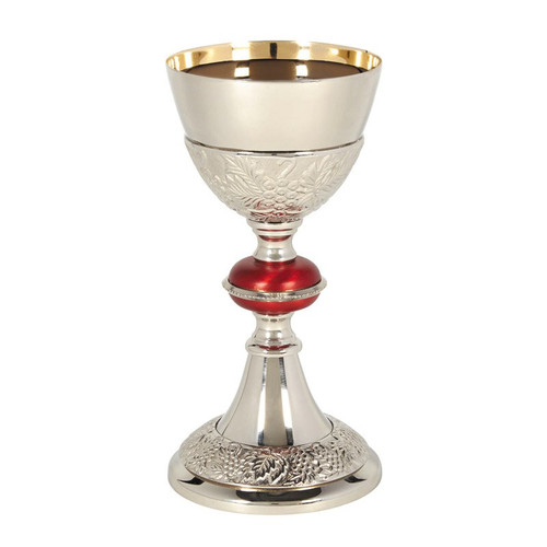 Grape Patterned Chalice and Paten Set