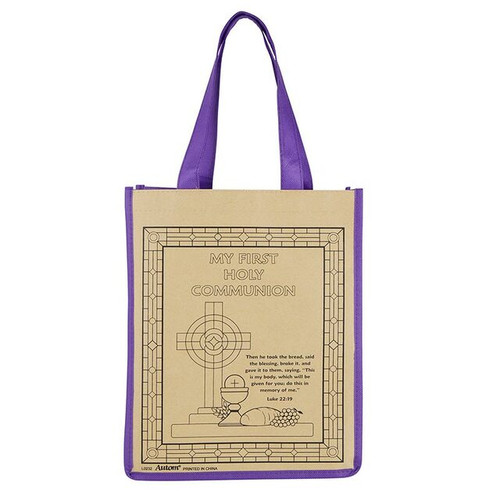 Color-Your-Own First Communion Tote Bag - 12/pk