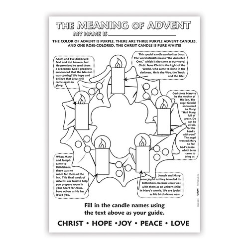 Color Your Own Poster - The Meaning of Advent - 50/pk