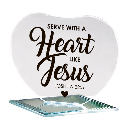 Serve with a Heart Like Jesus Heart Stand