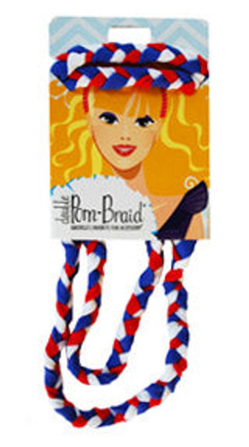 Double PomBraid Headband - Glory Days - Red/Royal/White