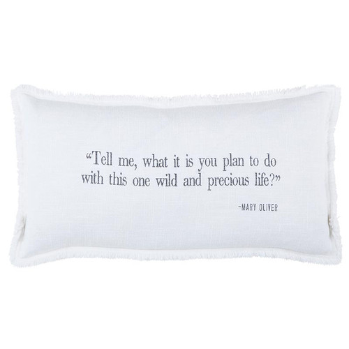 Face To Face Lumbar Pillow - Mary Oliver