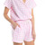 Gingham PJ Short Set - Pink - Large