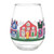 Jumbo Wine Glass - Gingerbread Houses