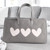 Grey Canvas Tote - Hearts