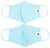 Pom Masks - Light Blue with White - 2/pk