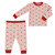 Waffle Knit Two-Piece Pajama Set - Red Bows