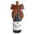 Velvet Wine Bottle Bow - Light Brown