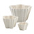 White Crimped Ceramic Bowls - Set of 3