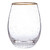 Gold Rimmed Stemless Wine Glass