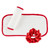 Plush Face Cloth Set - White with Red Trim