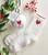 Cozy Socks in Ornament - Red with White Heart/Trim