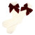 Cotton Socks in Ornament - Ivory + Burgundy Velvet Bow