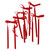 Velvet Bow Wine Charm - Set of 6 - Red